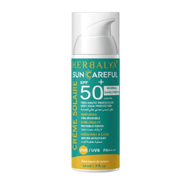 SUN CAREFUL CRÈME SOLAIRE SPF 50+: SANS PARFUM & SANS ALCOOL, HERBALYA