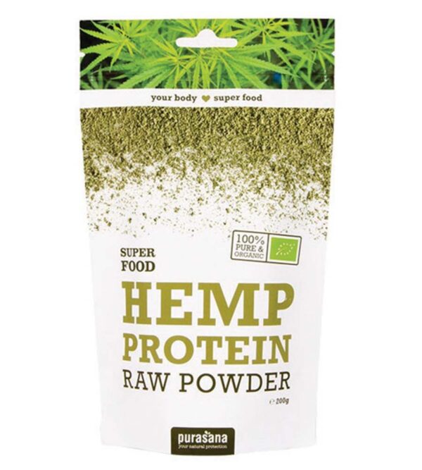 Poudre de protéine de Chanvre 200g BIO (Hemp Protein Raw Powder) - PURASANA