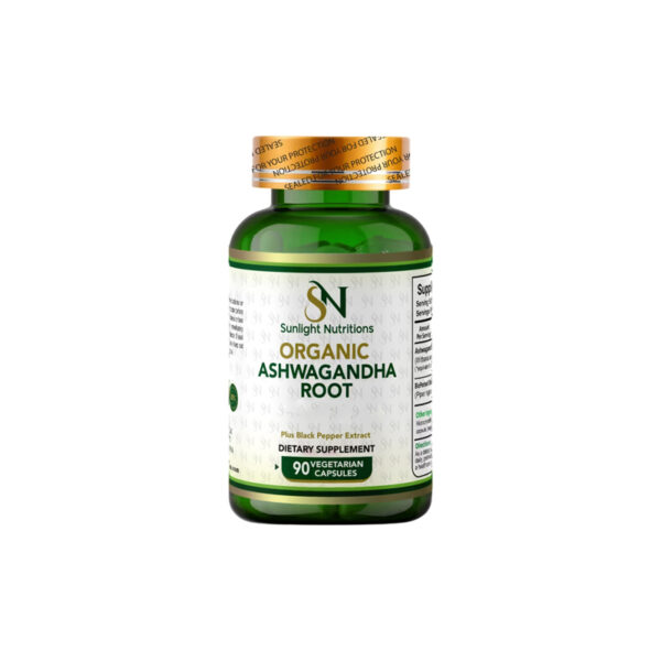 Organic Ashwagandha Root (90 Gélules), Sunlight Nutritions