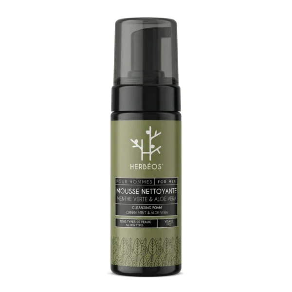 Mousse Nettoyante Homme Aloé Vera & Menthe Verte, HERBÉOS
