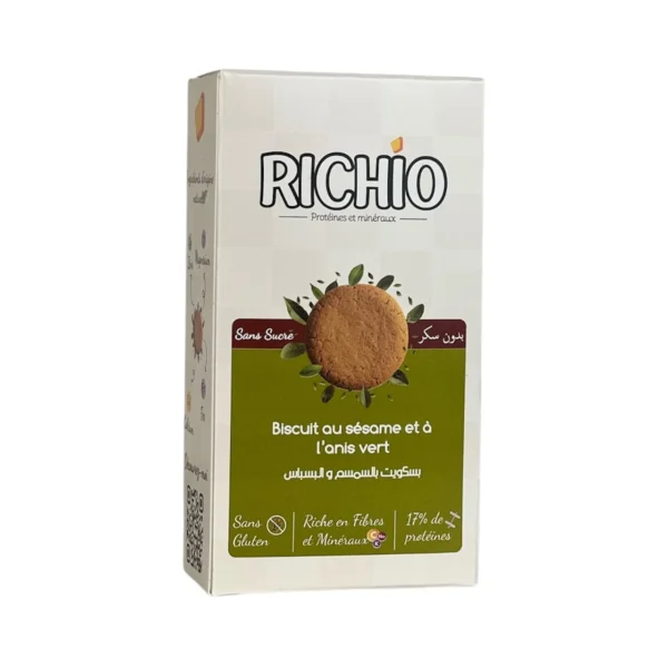 Biscuits au sésame et l'anis vert (بسباس) sans sucre, RICHIO