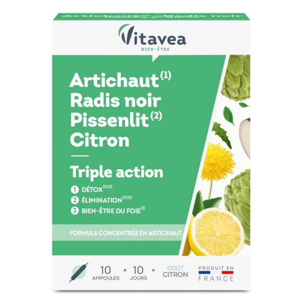 Artichaut Radis Noir Pissenlit Citron 10 ampoules, VITAVEA