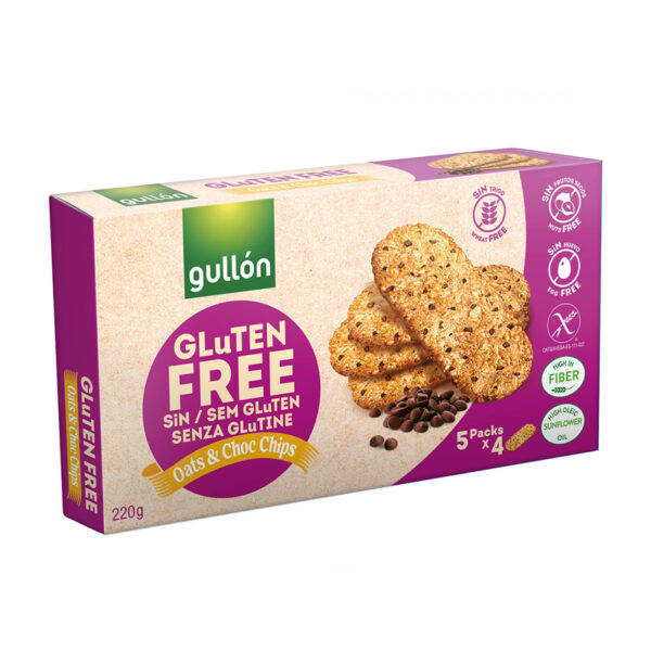Biscuits oats et choco chips sans gluten 225 g, Gullon