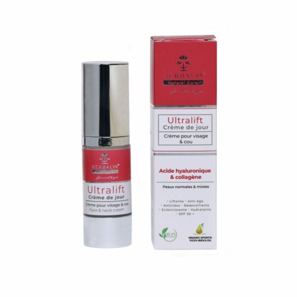 Crème de jour ultralift SPF 30+ (ac hyaluronique & collagène marin), HERBALYA