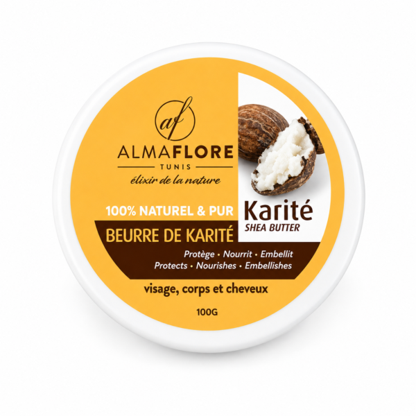 Beurre De Karité Pure 100% Naturel 100gr, ALMAFLORE