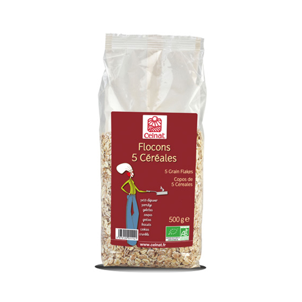 Flocons 5 Céréales Bio 500g, Celnat
