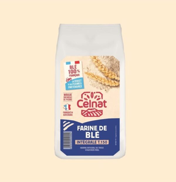 Farine Intégrale T150 Bio 1Kg, Celnat