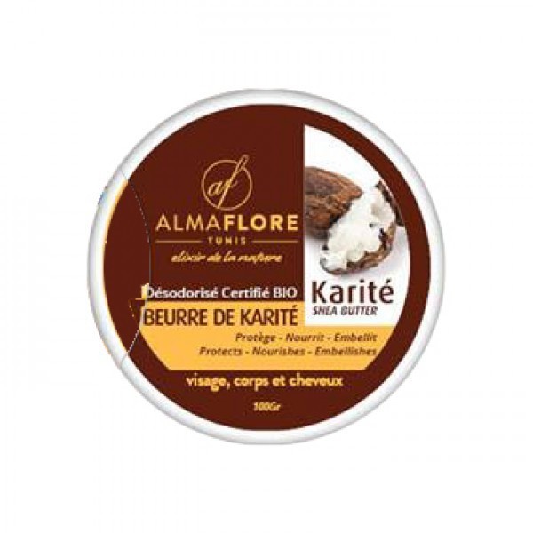 BEURRE DE KARITE DESODORISE CERTIFIE BIO 100G, ALMAFLORE