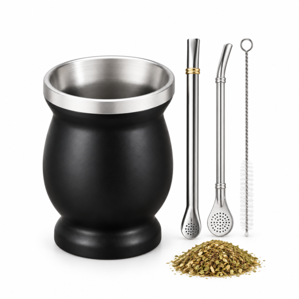 Tasse à Maté Inox Double Paroi, MERCI FIT