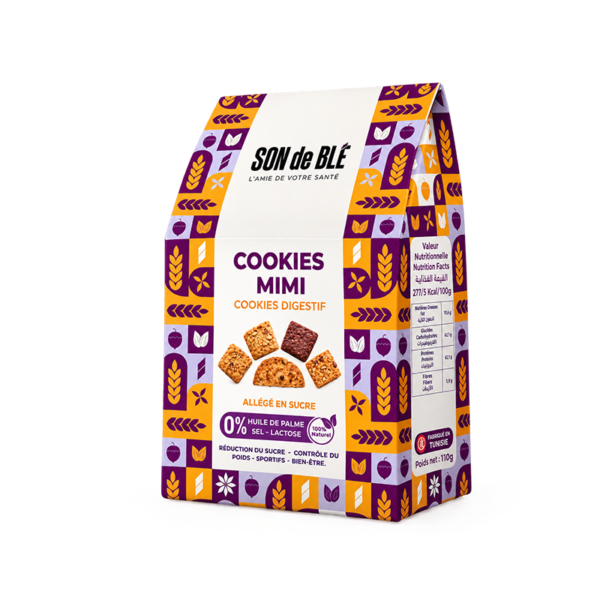 Biscuits Cookies Mimi 110G, Son de Blé