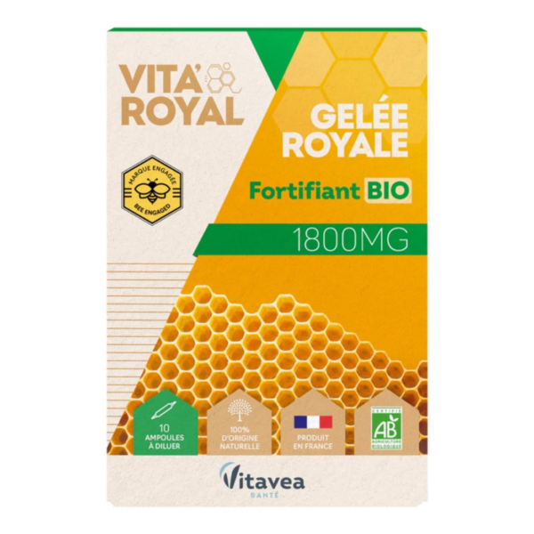 GELEE ROYALE FORTIFIANT BIO 1800MG 10 AMPOULES, VITAVEA